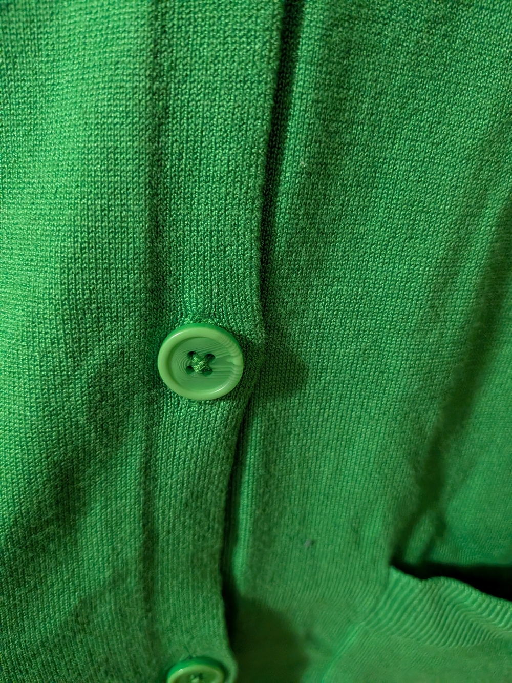 Vibrant Green V-Neck Button Cardigan Sweater - Picture 9 of 12